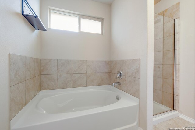 173 Kildeer Crk, San Antonio, TX 78253 - bathroom featuring a garden tub and a shower stall