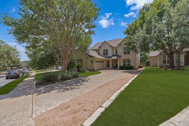 1326 Walkers Way, San Antonio, TX 78216 - traditional-style house with stucco siding, a front yard, driveway, and a garage