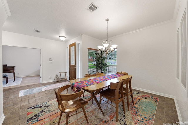 1326 Walkers Way, San Antonio, TX 78216 - dining room with a chandelier, baseboards, and crown molding