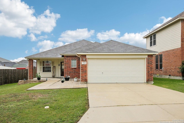 7938 Sterling Mnr, Converse, TX 78109 - view of front of property with driveway, an attached garage, brick siding, and a shingled roof