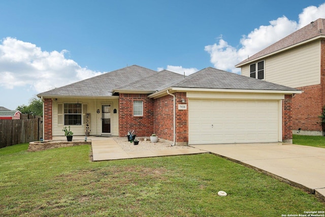 7938 Sterling Mnr, Converse, TX 78109 - view of front of home with an attached garage, concrete driveway, brick siding, and roof with shingles
