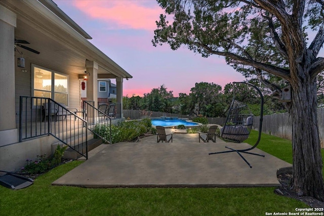 11334 Hill Top Bnd, Helotes, TX 78023 - view of patio featuring a ceiling fan