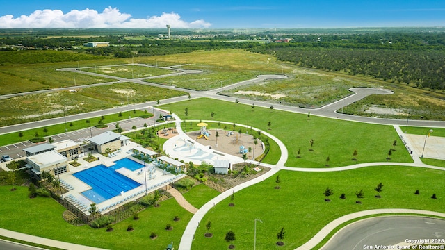 bird's eye view of a pool area