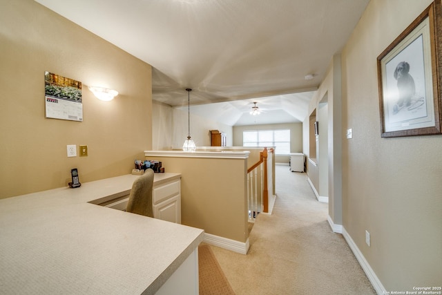 438 Chimney Tops, San Antonio, TX 78260 - hall featuring an upstairs landing, light colored carpet, and baseboards