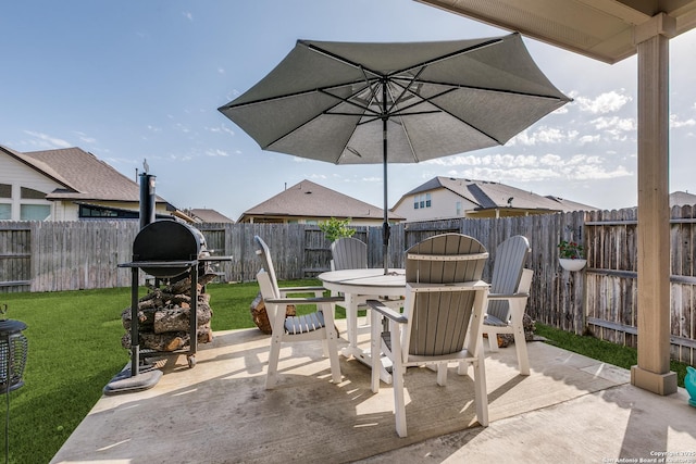 13926 Cohan Way, San Antonio, TX 78253 - view of patio featuring outdoor dining space and a grill