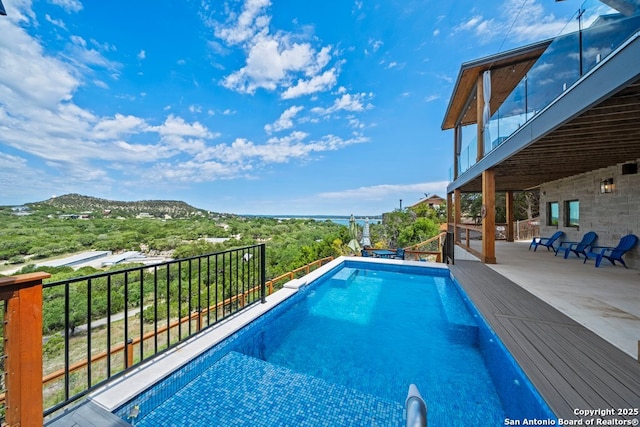 1053 Ledge Path, Canyon Lake, TX 78133 - view of pool featuring a mountain view
