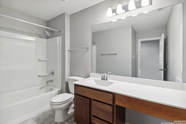 15006 Tethys Way, San Antonio, TX 78245 - bathroom featuring toilet, tile patterned floors, vanity, and shower / washtub combination