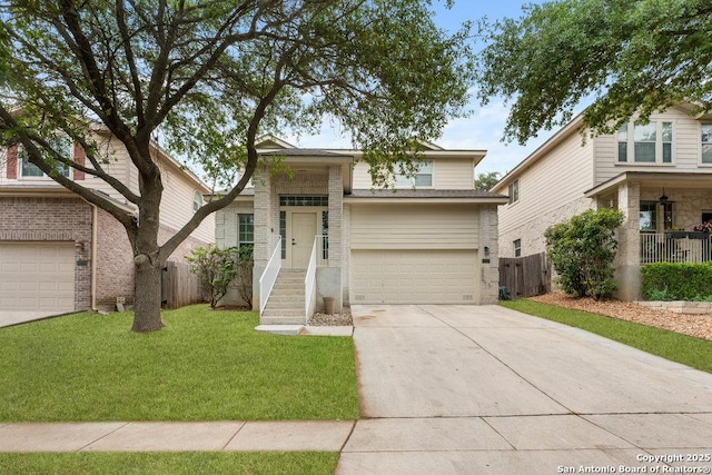 8651 Eagle Peak, Helotes, TX 78023 - view of front of house with an attached garage, driveway, and brick siding