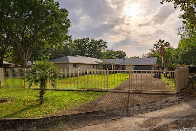 115 Wickford, Castle Hills, TX 78213 - ranch-style house featuring a garage, driveway, and a gate