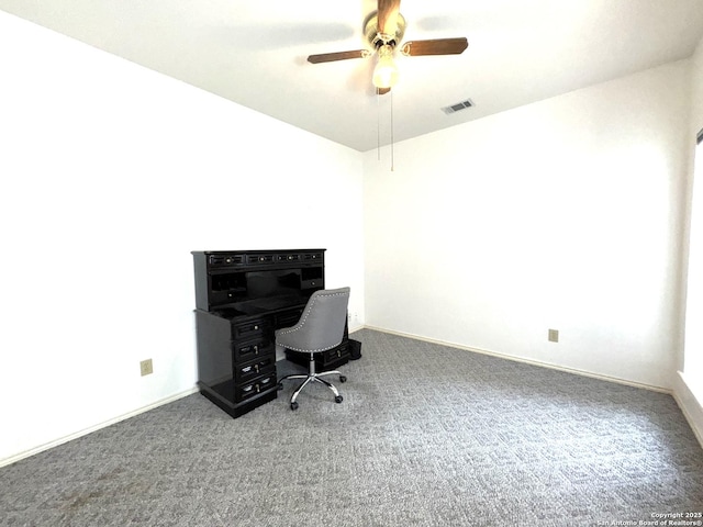 10511 Pemspice, San Antonio, TX 78240 - office with carpet floors, ceiling fan, and baseboards