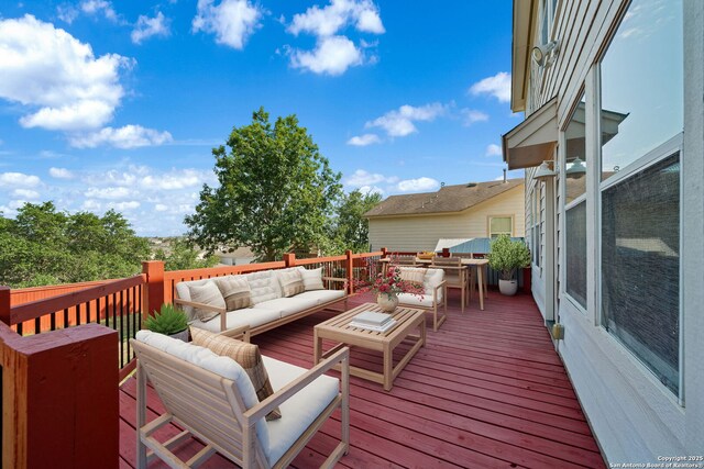3738 Sumantra, San Antonio, TX 78261 - wooden terrace featuring an outdoor hangout area