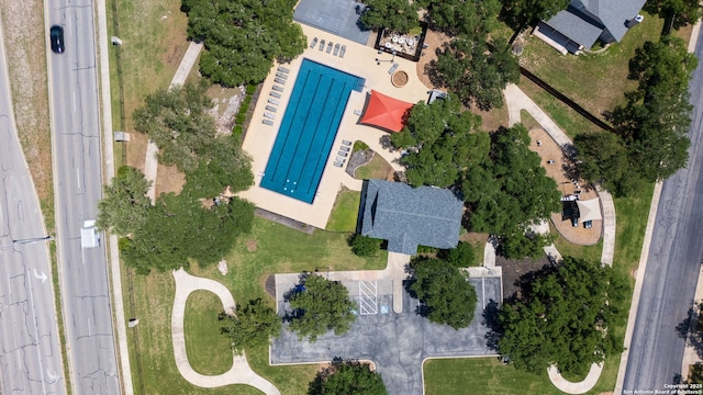 22841 San Saba Blf, San Antonio, TX 78258 - aerial overview of property's location featuring a pool