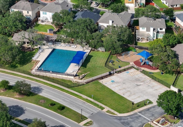 26940 Rustic Brk, San Antonio, TX 78261 - aerial perspective of suburban area with a pool area
