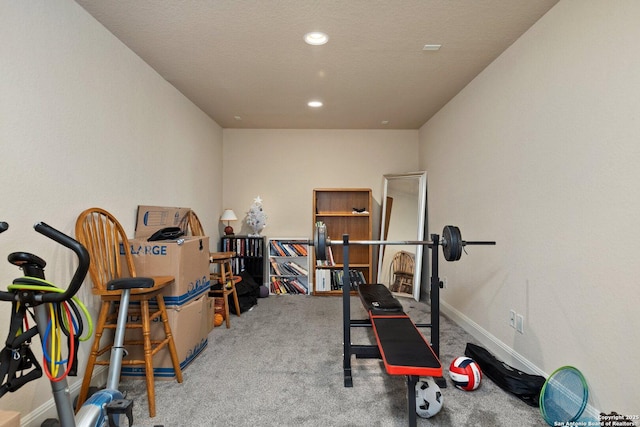 8515 Desert Cv, San Antonio, TX 78254 - workout room featuring carpet floors and recessed lighting