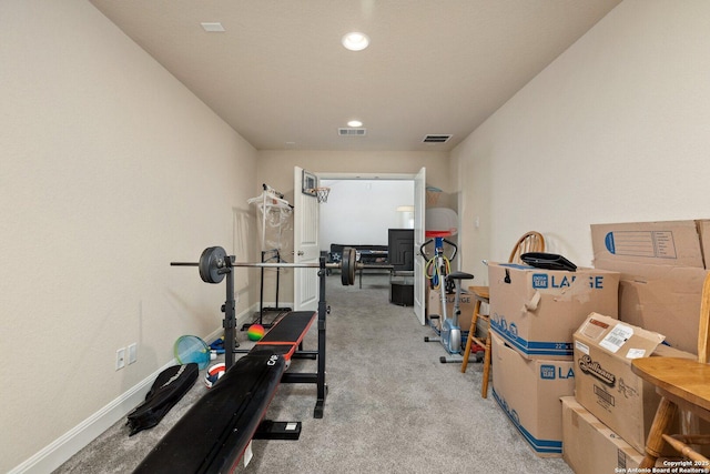 8515 Desert Cv, San Antonio, TX 78254 - exercise area with carpet, recessed lighting, and baseboards