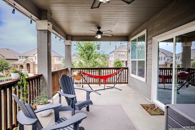 26323 Gibraltar, Boerne, TX 78015 - wooden terrace with ceiling fan