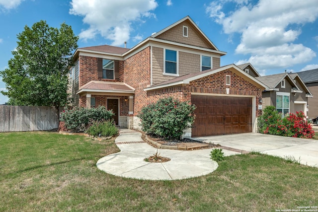 14802 Achilles Dr, San Antonio, TX 78245 - traditional-style home featuring driveway, a garage, and brick siding
