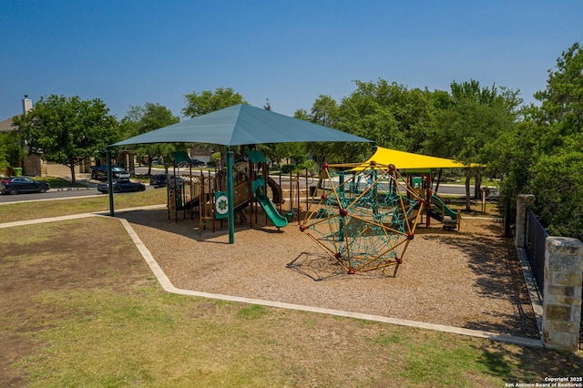 view of community jungle gym