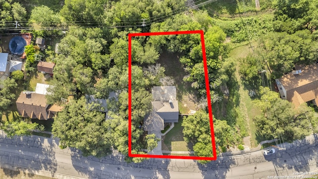 11819 Rousseau, San Antonio, TX 78251 - aerial view of property's location with property boundaries highlighted