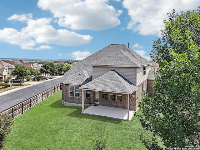 11526 Lily Blair, San Antonio, TX 78253 - rear view of house with brick siding, a shingled roof, and a patio area
