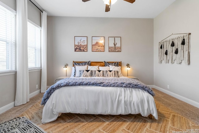 612 Wipper, New Braunfels, TX 78130 - bedroom featuring light colored carpet, baseboards, and ceiling fan