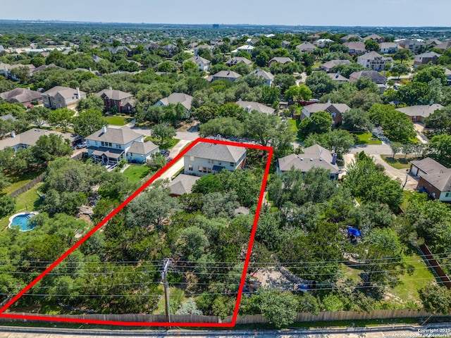 aerial overview of property's location featuring property boundaries highlighted