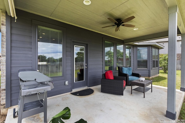 133 Edinburgh, Boerne, TX 78015 - view of patio with a ceiling fan