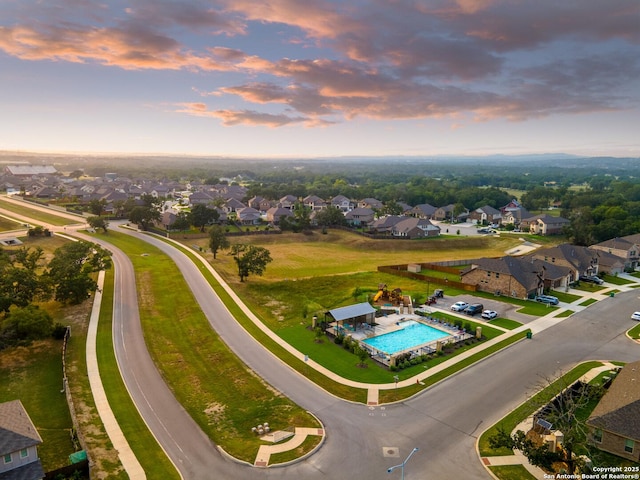 133 Edinburgh, Boerne, TX 78015 - aerial perspective of suburban area featuring a pool area