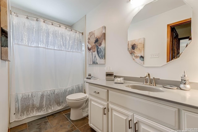 28426 Quadrille Ln, Boerne, TX 78015 - bathroom with toilet, vanity, and curtained shower