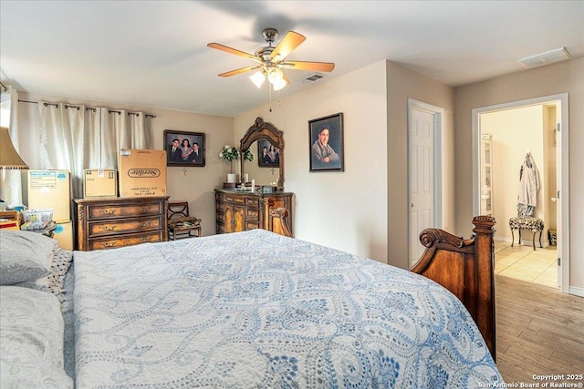 205 Montrose, Liberty Hill, TX 78642 - bedroom with wood finished floors and ceiling fan
