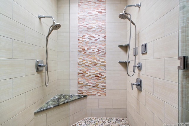 bathroom featuring a stall shower