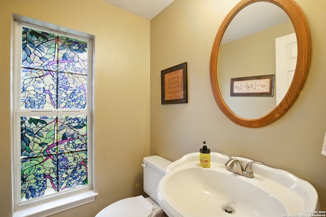 bathroom with a sink and toilet