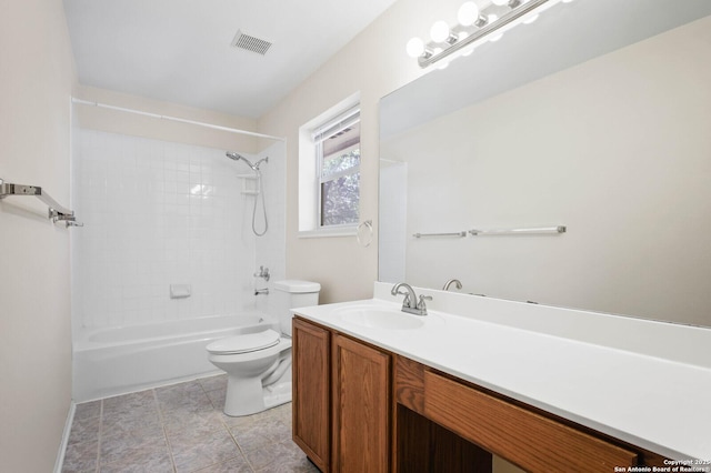 8818 Sarasota Woods, San Antonio, TX 78250 - bathroom featuring toilet, vanity, and bathtub / shower combination