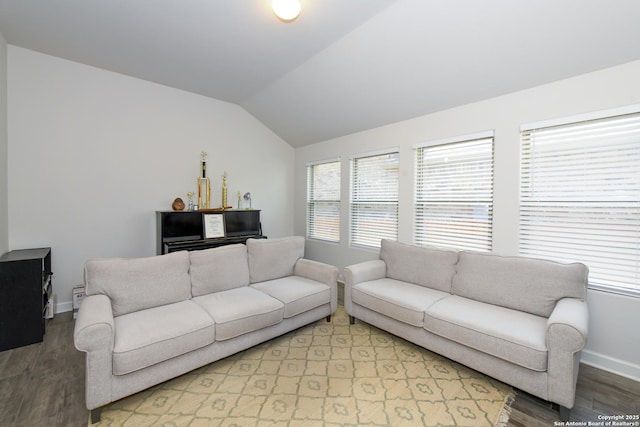 1710 Briar Spg, San Antonio, TX 78245 - living area featuring light wood-style floors, lofted ceiling, and baseboards