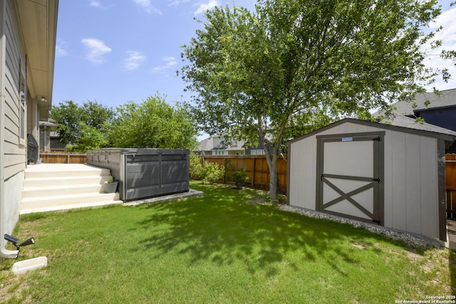 1710 Briar Spg, San Antonio, TX 78245 - view of yard with a storage shed, an outbuilding, and a hot tub