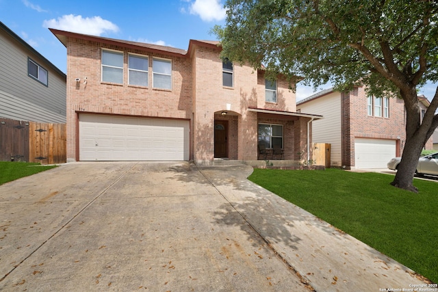 934 Saxonhill, San Antonio, TX 78253 - traditional-style house featuring a garage, driveway, and brick siding