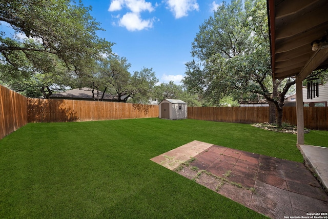 934 Saxonhill, San Antonio, TX 78253 - view of yard featuring a shed, a patio area, and an outbuilding