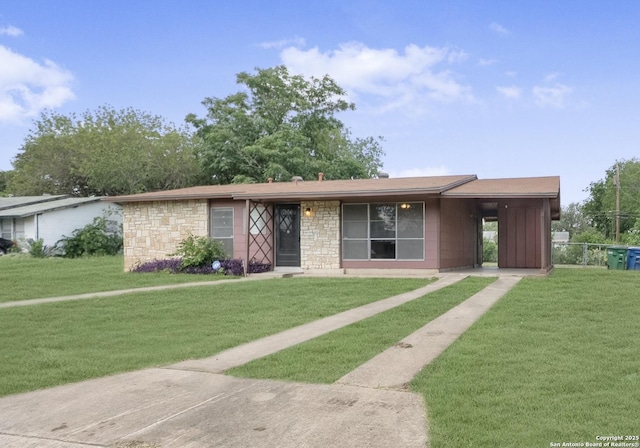 6711 Greencastle, San Antonio, TX 78242 - view of front of home with stone siding