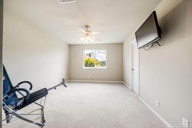 38 Atwell, San Antonio, TX 78254 - unfurnished room featuring a ceiling fan, light carpet, and baseboards
