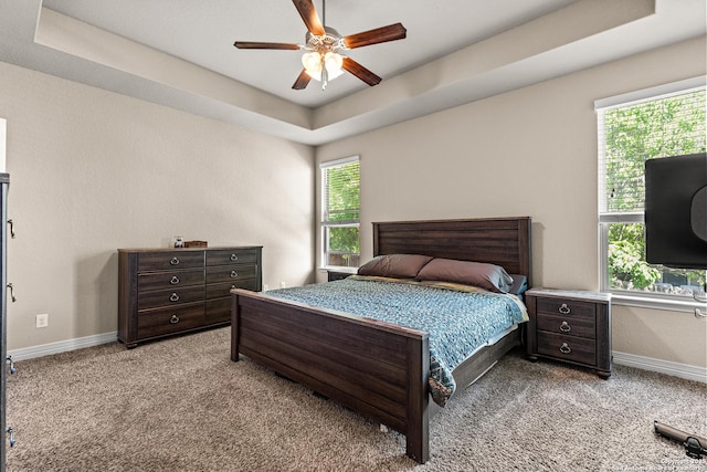 1002 Faith Rnch, San Antonio, TX 78245 - bedroom with light carpet, a raised ceiling, and baseboards