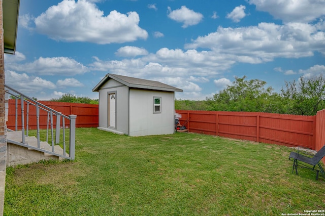 6136 Sunflower, San Antonio, TX 78244 - view of yard with an outdoor structure and a storage shed