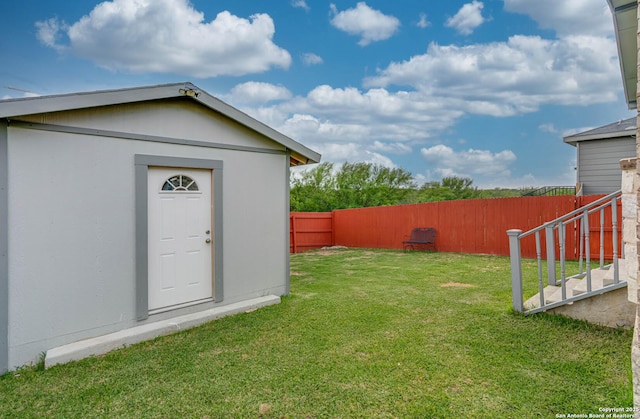 6136 Sunflower, San Antonio, TX 78244 - view of yard featuring an outdoor structure and a storage shed