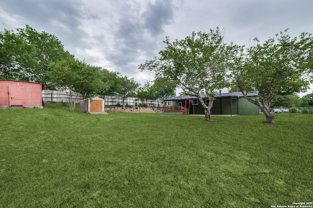 13635 Owl Tree, San Antonio, TX 78253 - view of yard featuring a storage shed and an outbuilding