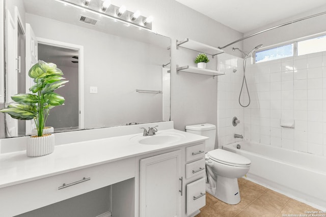 846 Barrel Pt, San Antonio, TX 78251 - full bath featuring toilet, vanity, tile patterned flooring, and bathtub / shower combination