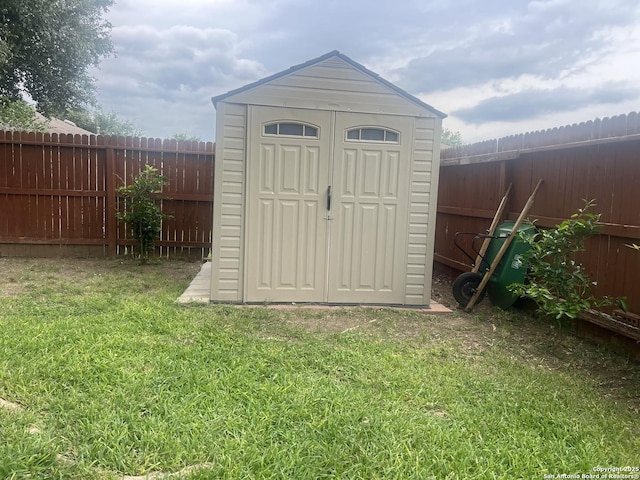 view of shed