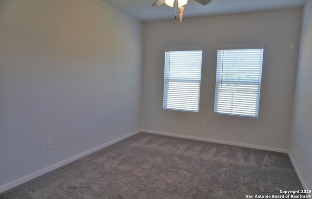 7374 Braes Cor, San Antonio, TX 78244 - spare room featuring ceiling fan, carpet floors, and baseboards