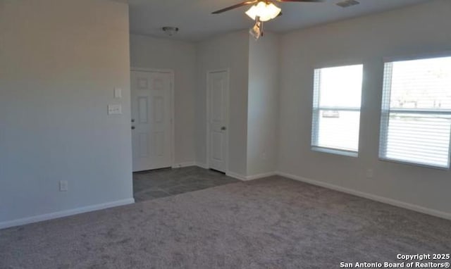 7374 Braes Cor, San Antonio, TX 78244 - spare room with carpet flooring, ceiling fan, and baseboards
