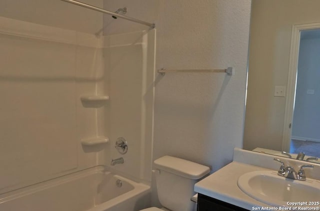 7374 Braes Cor, San Antonio, TX 78244 - full bathroom featuring toilet, vanity, and bathtub / shower combination