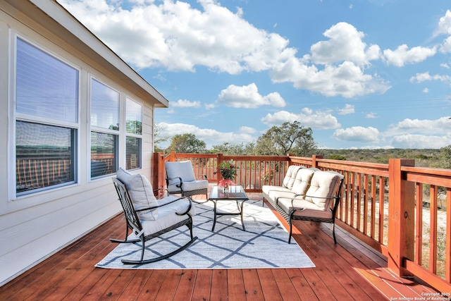 13227 Cache Crk, San Antonio, TX 78253 - wooden terrace featuring an outdoor living space