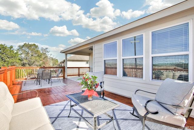 13227 Cache Crk, San Antonio, TX 78253 - wooden deck with outdoor dining space